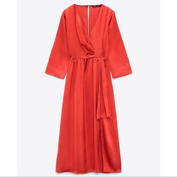 Zara knotted satin effect dress - Picture 7 of 10